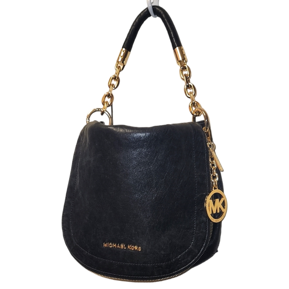 🔥FINAL PRICE CUT🔥VTG NWOT MICHAEL KORS BLACK LEATHER HANDBAG